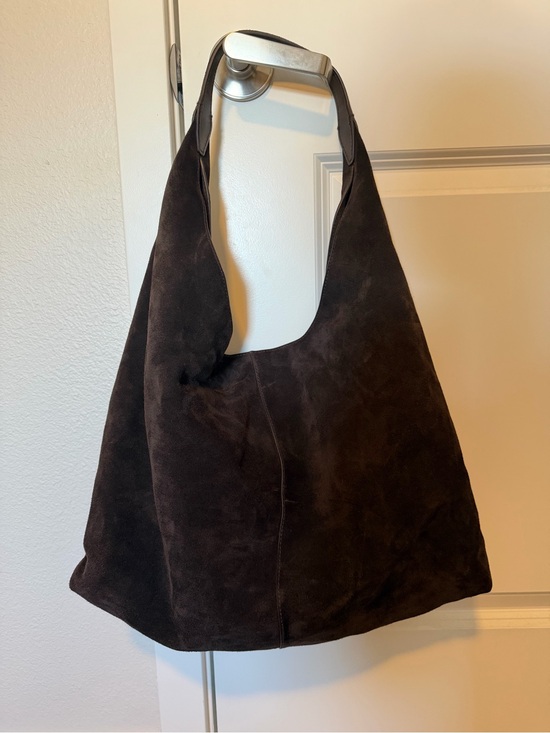 Madewell Handbags - Madewell Dark Carob Large Mylie Suede Shoulder Hobo Bag
